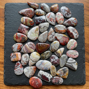 MAHNAJ GEMS Cabochons en Agate Naturelle Formes Mixtes Polies Rouge Blanc Brun Jaune Gris Orange Pour la Fabrication de Bijoux - Product Image 3