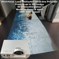 Projecteur laser interactif 5000 ANSI Lumen 1080P, système de projection 60 jeux pour enfants, usage professionnel et éducatif, tout-en-un, courte portée