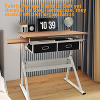 Table à dessin pour architectes multifonctionnelle, inclinable, à angle réglable, avec 2 rangements et manivelle