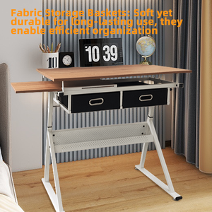 Mesa de Dibujo Multifuncional para Arquitectos, Escritorio Inclinable con Ángulo Ajustable, con 2 Espacios de Almacenamiento y Manivela - Product Image 2