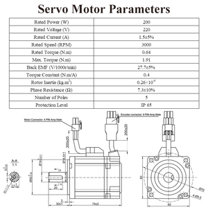Motor de CA Monofásico IP65 de 220V, 3000rpm, 200W con Variador para Máquinas de Impresión y Router, Compatible con 50/60HZ, 60AST-A1C00630 Mo - Product Image 2