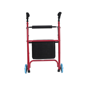 Morning Rise <b>Walker</b> With Seat Red Wheeled <b>Rollator</b> For Elderly Mobility Aid - Product Image 1