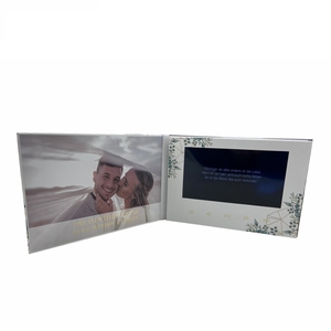 Biglietto d'<span class=keywords><strong>invito</strong></span> con video e schermo LCD, copertina rigida, 7.0 pollici, con carta in lamina d'oro, per matrimonio, compleanno, <span class=keywords><strong>cartolina</strong></span> video, Europa - Product Image 4