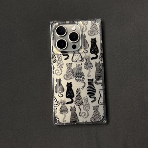 Dòng mèo trường hợp điện thoại góc bên phải vỏ mềm cho <span class=keywords><strong>iPhone</strong></span> 16 15 14 13 12 11pro Max xu hướng chủ thẻ điện thoại Bìa - Product Image 2