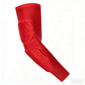 Protezione per Gomito da Basket, Traspirante e a Compressione, con Imbottitura a Nido d'Ape Rimovibile e Striscia Antiscivolo, Manicotto Sportivo - Product Image 1