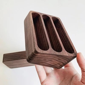 <b>Solid</b> <b>Wood</b> Business Card Holder Multi Compartment <b>Desk</b> Organizer Office Desktop Storage Box Modern Minimalist Style - Product Image 3