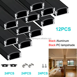1707 màu đen Trần Bar chiếu sáng Strips recessed tuyến tính hồ sơ Alu kênh vách thạch cao thạch cao tường thạch cao <span class=keywords><strong>Led</strong></span> nhôm hồ sơ - Product Image 3