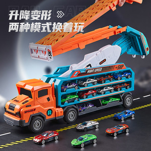 Coche de Juguete de Metal Fundido a Escala 1:5, Camión de Carga Plegable con Riel de Deslizamiento por Deformación Inercial, sin Batería - Product Image 2