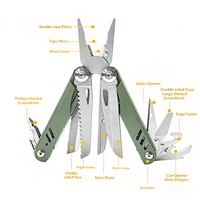 Pince multifonction 18-en-1 en acier inoxydable avec tournevis, scie, ouvre-bouteille pour le camping, les activités de plein air et la survie EDC