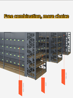 Étagère gondole double face robuste Hotter Shelving avec finition thermolaquée en acier laminé à froid, capacité 100 kg