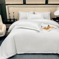 Meilleure qualité 100% coton hôtel linge de lit blanc taie d'oreiller draps ensemble de literie couleur et taille personnalisées 4 pièces ensembles de draps de lit