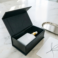 Boîte d'emballage magnétique pour parfum en carton recyclable, gaufré, mat, forme personnalisable