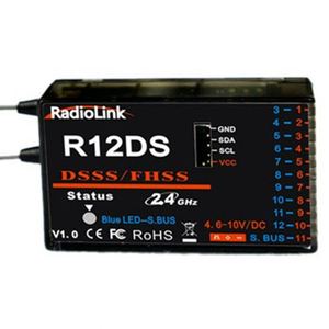 Récepteur Radiolink R12DS 2.4G 12CH FHSS DSSS à spectre étalé, double antenne, moulage privé, compatible - Product Image 1