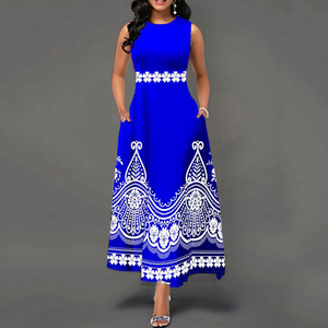 Đầm maxi dài in hoa thanh lịch dành cho nữ không tay Đầm hoa dài - Product Image 3