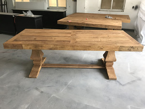 MRS WOODS New Designs tavoli da pranzo in <span class=keywords><strong>legno</strong></span> di <span class=keywords><strong>olmo</strong></span> di recupero rustico grosso con piano spesso della fattoria - Product Image 4