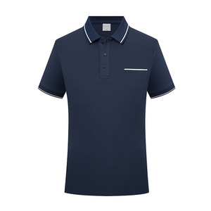 Camisa Polo de Manga Corta Azul Marino para Hombre LW9011 con Bolsillo para Uniformes de Restaurante y Bar - Product Image 1