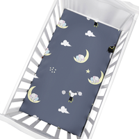 Ensemble de literie pour bébé nouveau-né imprimé extra doux Oeko-Tex Standard Drap-housse pour berceau en mousseline de coton avec élastique