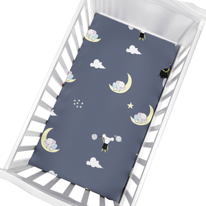 Ensemble <span class=keywords><strong>de</strong></span> literie pour bébé nouveau-né imprimé extra doux Oeko-Tex Standard <span class=keywords><strong>Drap</strong></span>-housse pour berceau en mousseline <span class=keywords><strong>de</strong></span> coton avec élastique - Product Image 5