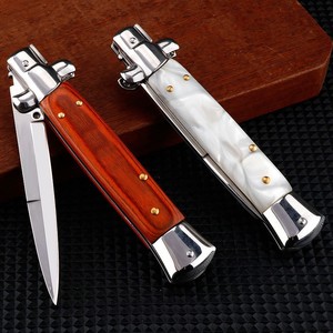 Dao gấp AKC công nghiệp cầm tay 10 inch có kẹp bỏ túi tay cầm bằng gỗ đa chức năng cắm trại ngoài trời sinh tồn dao EDC - Product Image 4