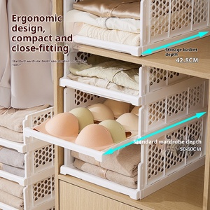 Organizador <span class=keywords><strong>de</strong></span> Armario <span class=keywords><strong>de</strong></span> Plástico Ventilado y Duradero, Estante <span class=keywords><strong>de</strong></span> Almacenamiento Multicapa para <span class=keywords><strong>Ropa</strong></span> Interior, Optimiza el Espacio - Product Image 4