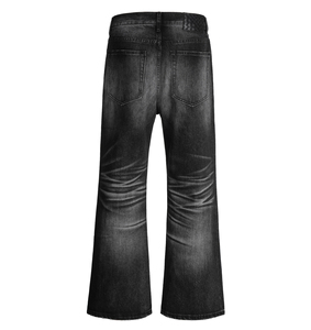 Jeans da <span class=keywords><strong>Uomo</strong></span> <span class=keywords><strong>Skinny</strong></span> Vintage Hip Hop con Logo Personalizzato, <span class=keywords><strong>Pantaloni</strong></span> a Zampa Streetwear Y2K, Lavaggio Monkey Blu Chiaro - Product Image 4