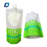 Pochette à bec kraft de qualité alimentaire personnalisée en plastique PET/BOPP avec bouchon en feuille d'aluminium pour l'emballage de boissons liquides à base de confiture de jus