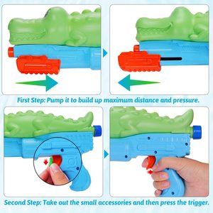 Pistol Air Super Soaker Desain Dinosaurus Buaya 2 Buah Mainan Murah untuk Anak-Anak - Product Image 4