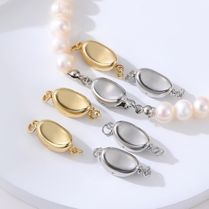 14K emas DIY aksesoris perhiasan perahu berbentuk bantal Ingots perhiasan gesper mutiara kalung gelang menghubungkan gesper - Product Image 2