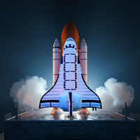 Cinéramine publicitaire gonflable géant personnalisable de 8 m, étanche, en forme de fusée spatiale