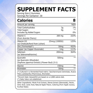 Hot Selling Dietary <b>Supplement</b> Zinc Gummies with Quercetin Zinc Comprehensive Immune Defense Powerful Antioxidant Gummies - Product Image 2