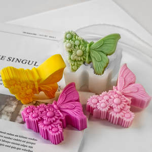 Moule en Silicone Fleur Papillon DIY Moule Papillon Marguerite pour la Fabrication de Bougies Parfumées, Plâtre, Savon, <span class=keywords><strong>Fondant</strong></span> et Décoration de Gâteaux - Product Image 2