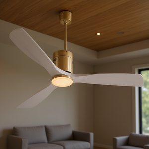 Ventilateur de plafond 52 pouces, 3 pales, moteur DC réversible, télécommande, silencieux, en bois, pour la maison - Product Image 2