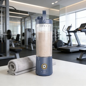 Mixeur portable USB 550 ml avec batterie, 6 lames, mode turbo, broyage de glace, mélange intensif pour smoothies, milkshakes, jus frais, utilisation en voiture - Product Image 4