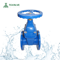 Vanne à boisseau à manivelle en fonte ductile DIN3352 F4 F5 PN16 DN100-DN350 à bride EPDM époxy bleu Vanne d'alimentation municipale