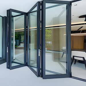 Porte pliante accordéon moderne Yuantai pour balcon, mur-rideau, extérieur, en aluminium et verre, étanche, pour patio - Product Image 3