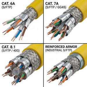 <span class=keywords><strong>สาย</strong></span>เคเบิลอีเธอร์เน็ต Cat5e Cat6 Cat6a Cat7 Cat8 สำหรับเครือข่ายสื่อสาร ความยาว 305 ม. 1000 ฟุต แบบ UTP FTP FFTP STP CCA CCS BC ขนาด 23AWG - Product Image 4