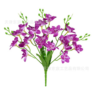 Ramo de orquídeas artificiales de 47 cm, arreglo floral de seda para decoración del hogar y bodas - Product Image 5