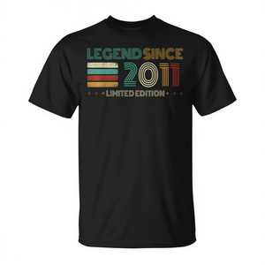 T-shirt Legend Since 2011 in edizione limitata, regalo di compleanno per uomo e donna - Product Image 2