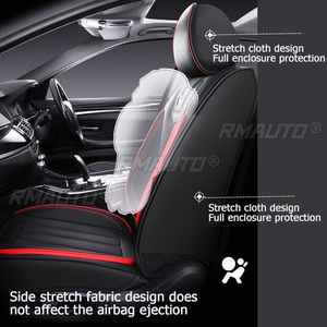 Ensemble complet de housses de siège de voiture 5 places en cuir PU, protection de coussin pour Chevrolet Silverado Sierra 1500 3500HD 3500HD 2007-2021, 10 pièces - Product Image 2