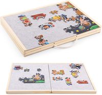 Petite planche de puzzle en bois avec plateau de puzzle en feutre en bois de 2 tailles pour enfants
