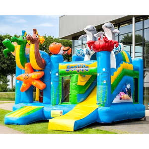 Château gonflable à thème marin en bâche PVC avec toboggan, château gonflable combiné avec toboggan, château gonflable Castillo Inflable Hupfburg - Product Image 4