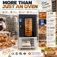 Four à Convection Professionnel Rotatif pour Boulangerie, 5, 8, 10, 12 Plateaux, à Air Chaud avec Vapeur pour la Cuisson Artisanale du Pain