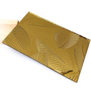 Nhà Nền Tường Acid Khắc Vàng Mô Hình Stereo Màu Gương - Product Image 3