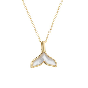 Muyu Fishtail Necklace Natural Seashell Pendant Gold Chain Women's Clavicle Jewelry Gift - Product Image 5