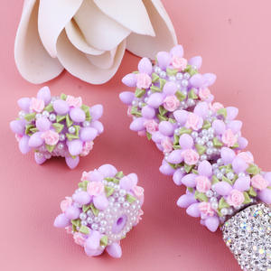 New Arrival Painted Irregular Pearl Flower Ball Shiny Lucite Mixed <b>Colorful</b> Loose Diy Fancy <b>Beads</b> for Pen Bracelet Making - Product Image 3