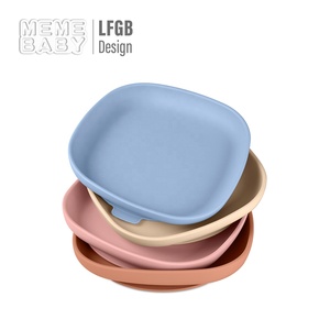 Lfgb Sinh Thái Thân Thiện BPA Miễn Phí Tùy Chỉnh Bé Trẻ Sơ Sinh Toddler Trẻ Em Vuông Bé Silicone Hút Tấm Bộ Đồ Ăn - Product Image 3