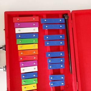 Wholesale 25 Tone Chromatic Glockenspiel Red Wooden Storage <b>Box</b> Handheld Xylophone For Children Early Education - Product Image 2