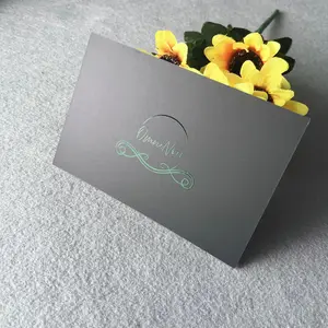 Diseño personalizado de lujo Pintura UV colorida Tamaño de logotipo personalizado Tarjeta de agradecimiento para el saludo de la boda de la pequeña empresa