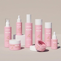 Ensemble d'emballages cosmétiques pour soins de la peau : flacon compte-gouttes en verre dépoli à épaule plate avec pompe pour sérum et lotion visage et corps