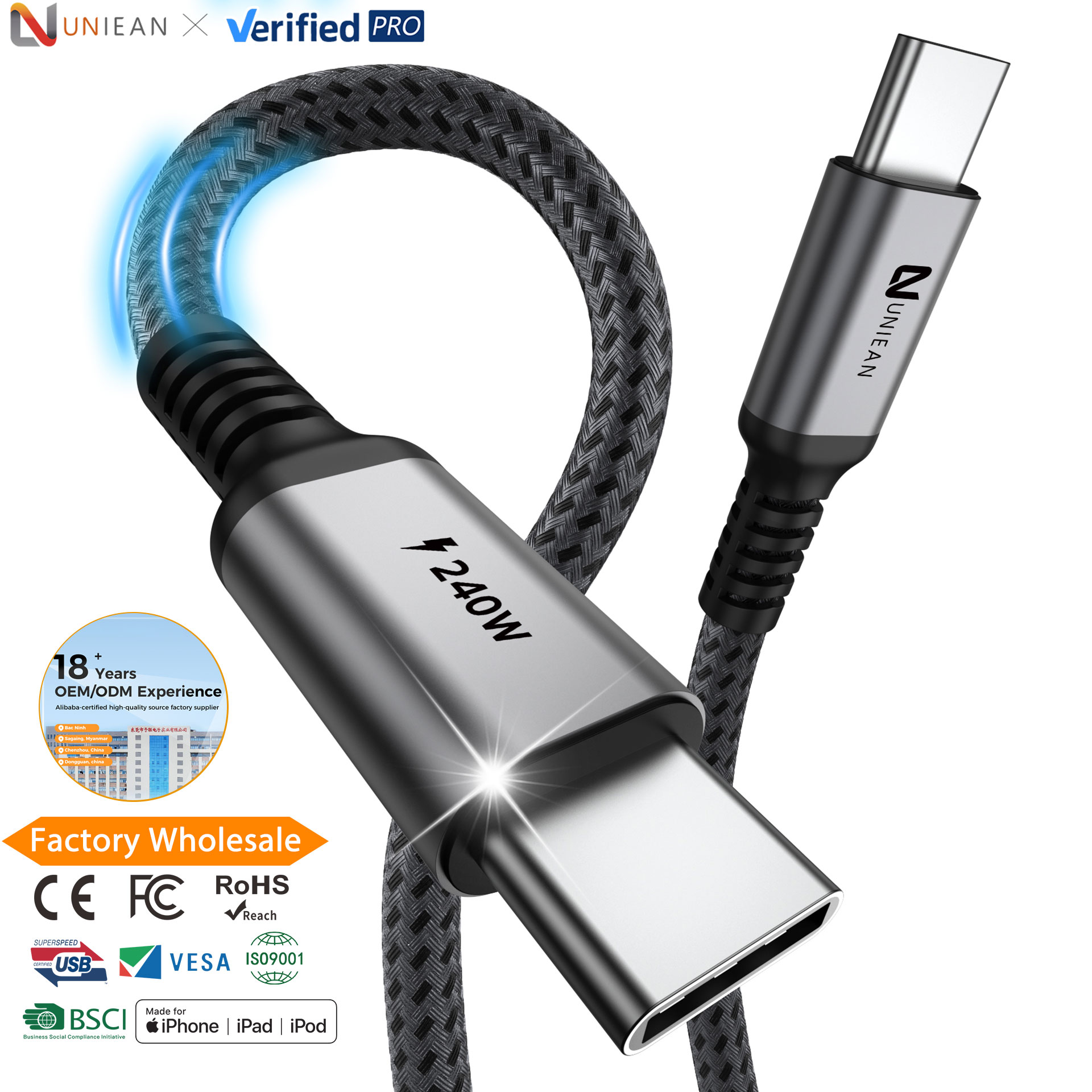 Lot-5 Cable Chargeur 2Mètre Cable USB pour iPhone 11-11Pro-11 Pro Max-12-12 Pro Max - Téléphonie